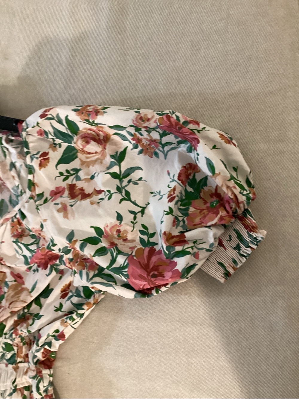Anthropologie Somerset Cotton Puff Sleeve Floral Maxi/Midi Dress in Pale Pink S - Picture 9 of 11
